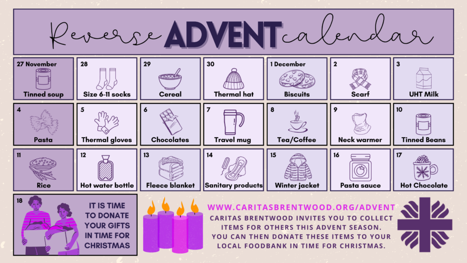 Reverse Advent Calendar 2021 - Bixby Outreach Center